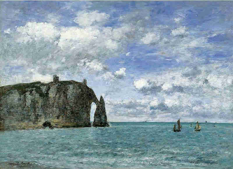 La falaise d'aval &agrave; Etretat par eug&egrave;ne Boudin