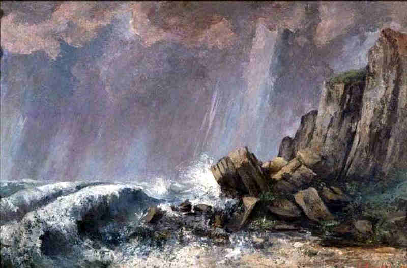 Etretat, la trombe, par Gustave Courbet