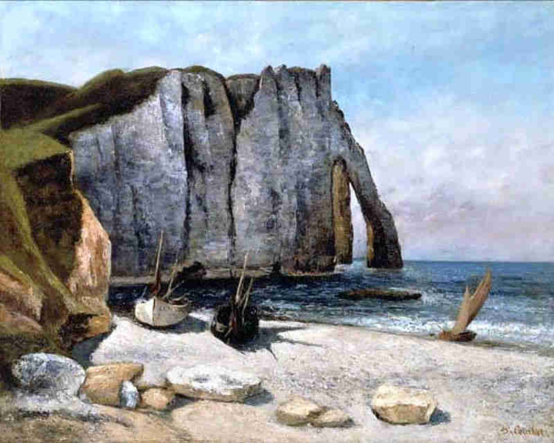 Falaises d'Etretat apr&egrave;s l'orage par Gustave Courbet