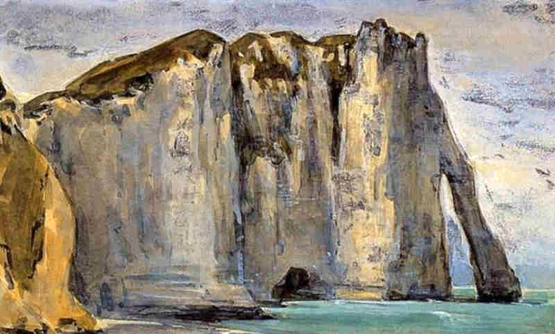 Falaise d'Etretat par Eug&egrave;ne Delacroix