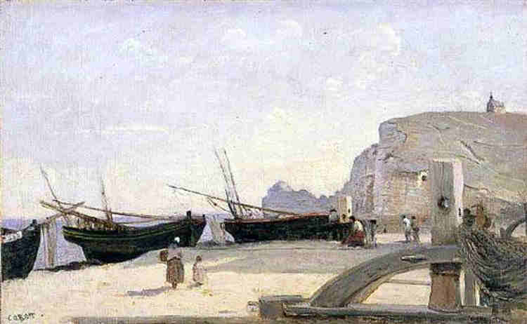 La plage &agrave; Etretat par Camille Corot