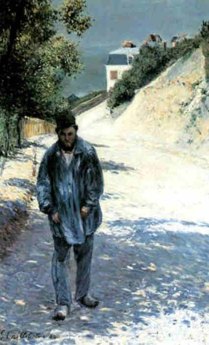Le p&egrave;re Magloire sur le chemin de St-Clair &agrave; Etretat par Gustave Caillebotte