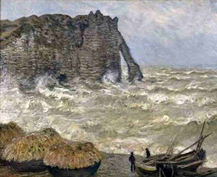 Temp&ecirc;te &agrave; Etretat par Claude Monet