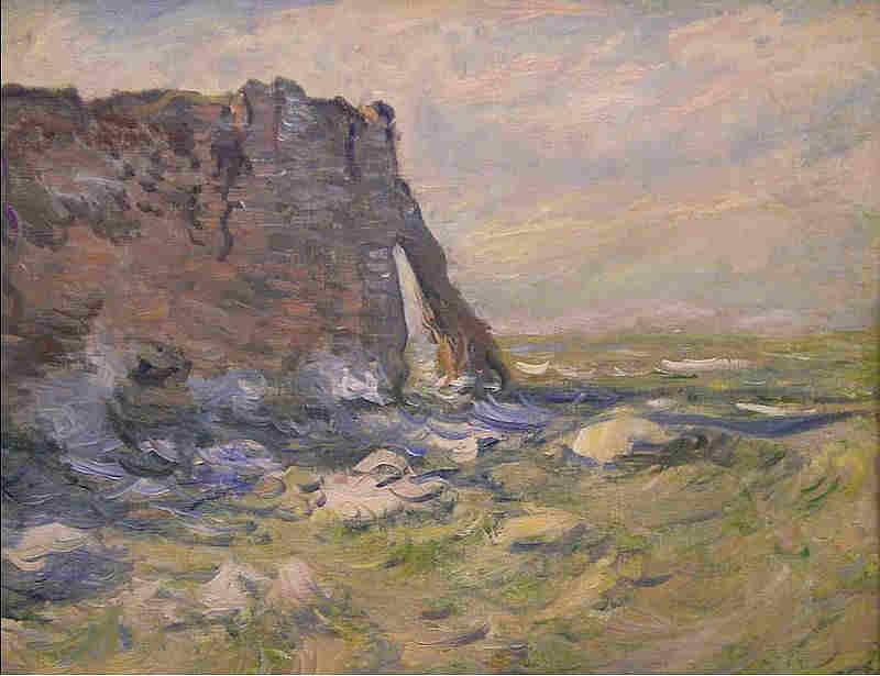 Mar&eacute;e  haute &agrave; Etretat par Claude Monet