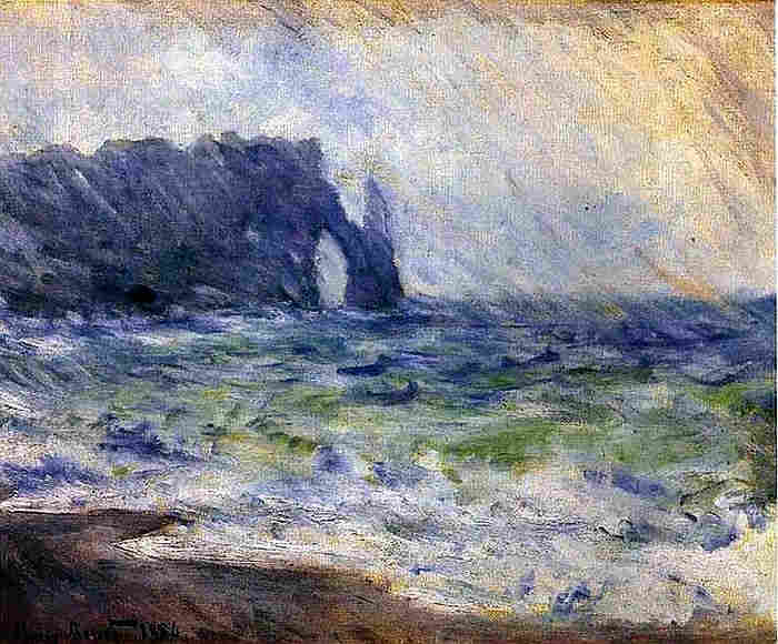 PLuie &agrave; Etretat par Claude Monet