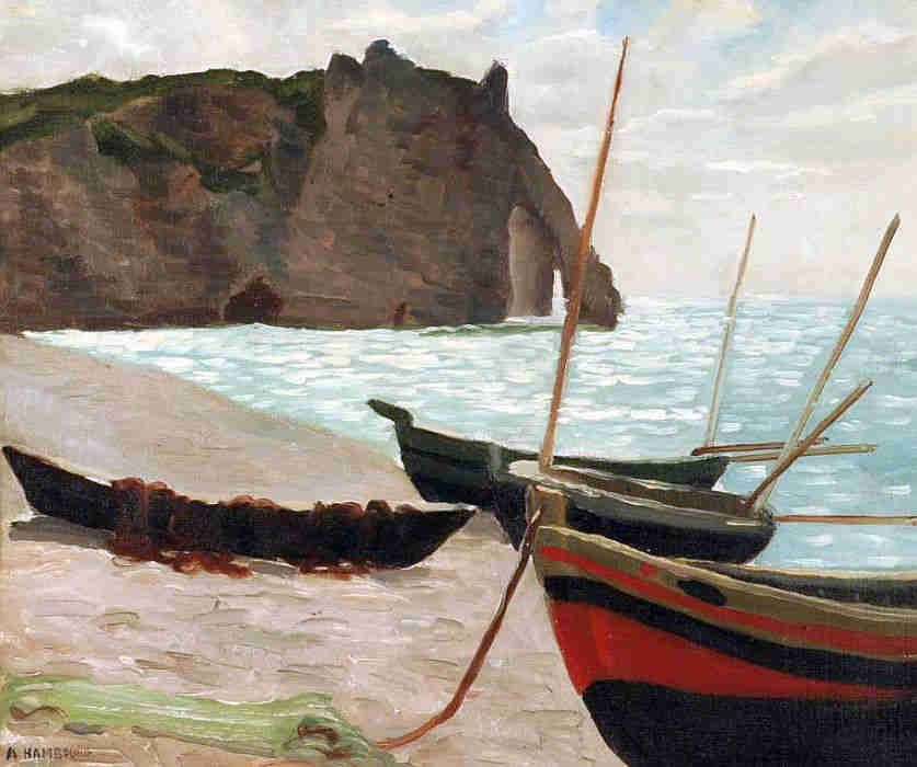 La plage d'Etretat par Andr&eacute; Hambourg