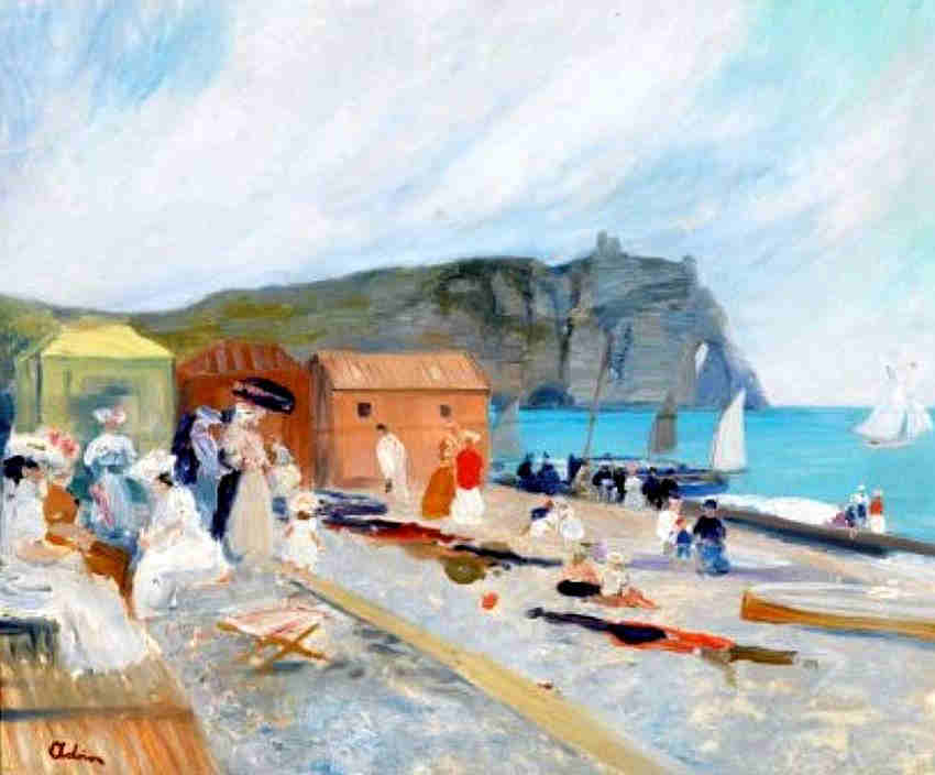 La plage d'Etretat par Lucien Adrion