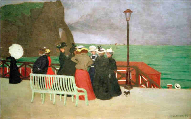 La promenade de la mer &agrave; Etretat par F&eacute;lix Vallotton