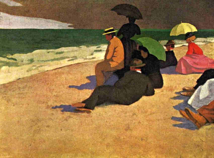 Sur la plage, &agrave; Etretat par F&eacute;lix Vallotton