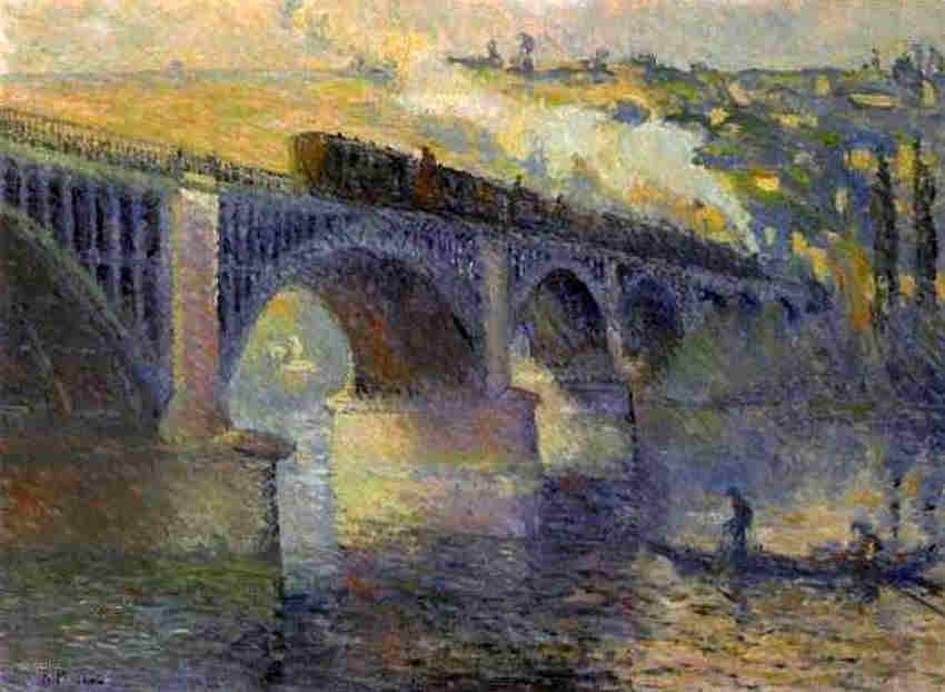 Le pont aux anglais soleil couchant, &agrave;  Rouen par Robert Antoine Pinchon
