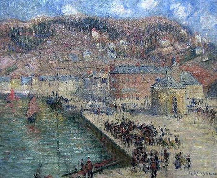 Marchands de poissons &agrave; F&eacute;camp par Gustave Loiseau
