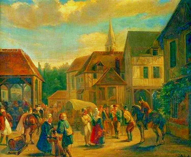 sc&egrave;ne de march&eacute; en Normandie par Francois-Xavier Leprince