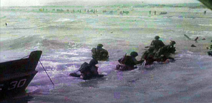 Commandos Kieffer débarquant en Normandie