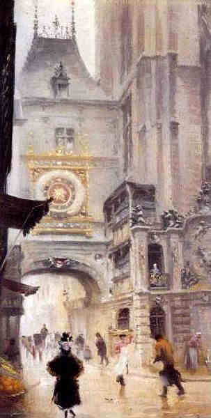 Animation rue du  Gros Horloge Rouen par L&eacute;on Jules Lemaitre