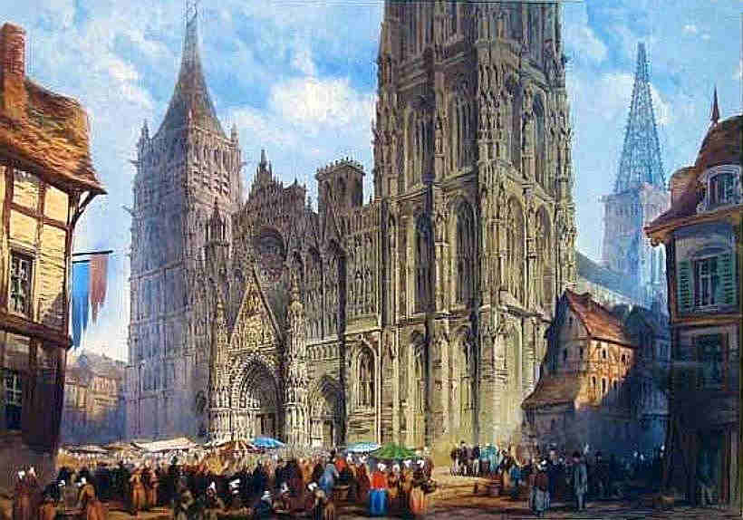 Fa&ccedil;ade Ouest de la cath&eacute;drale de Rouen d'apr&egrave;s Thomas Dolby