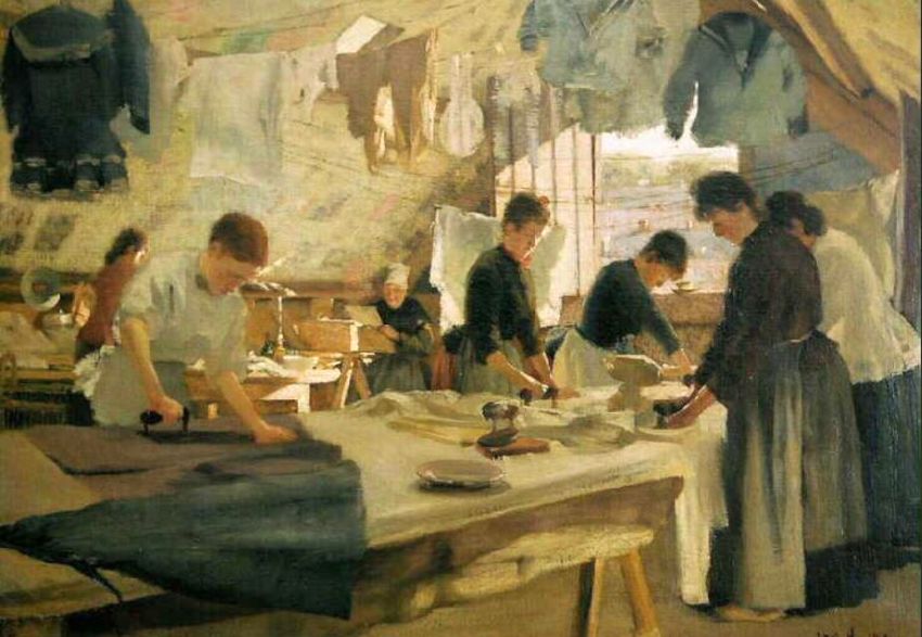 Atelier des repasseuses &agrave; Trouville par Louis Joseph Anthonissen