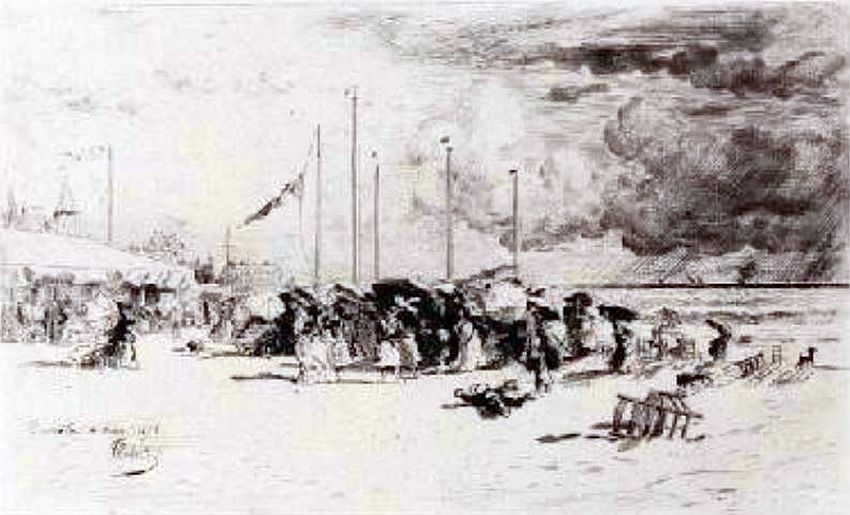 Un grain &agrave; Trouville par F&eacute;lix Hilaire Buhot