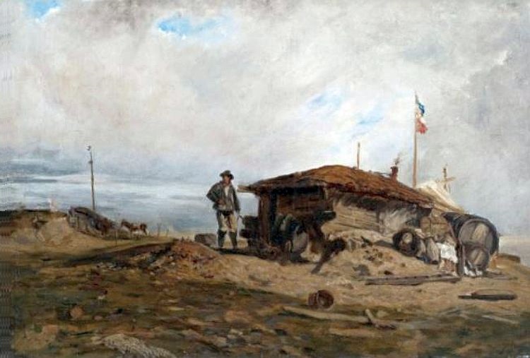 La cabane du Passeur &agrave; Trouville par Paul Huet