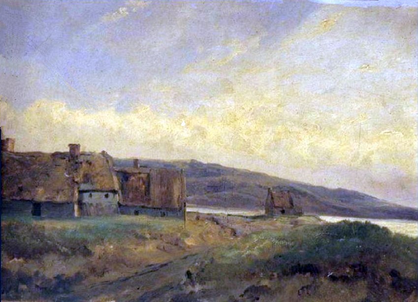 Embouchure de la Touques &agrave; Trouville par Eug&egrave;ne Deveria