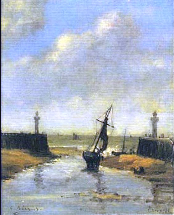 Entr&eacute;e port de Trouville par Charles P&eacute;crus