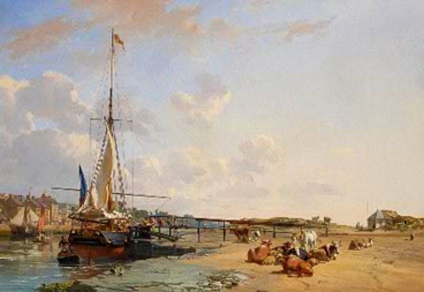La Touques &agrave; Troouville par Charles Louis Mozin