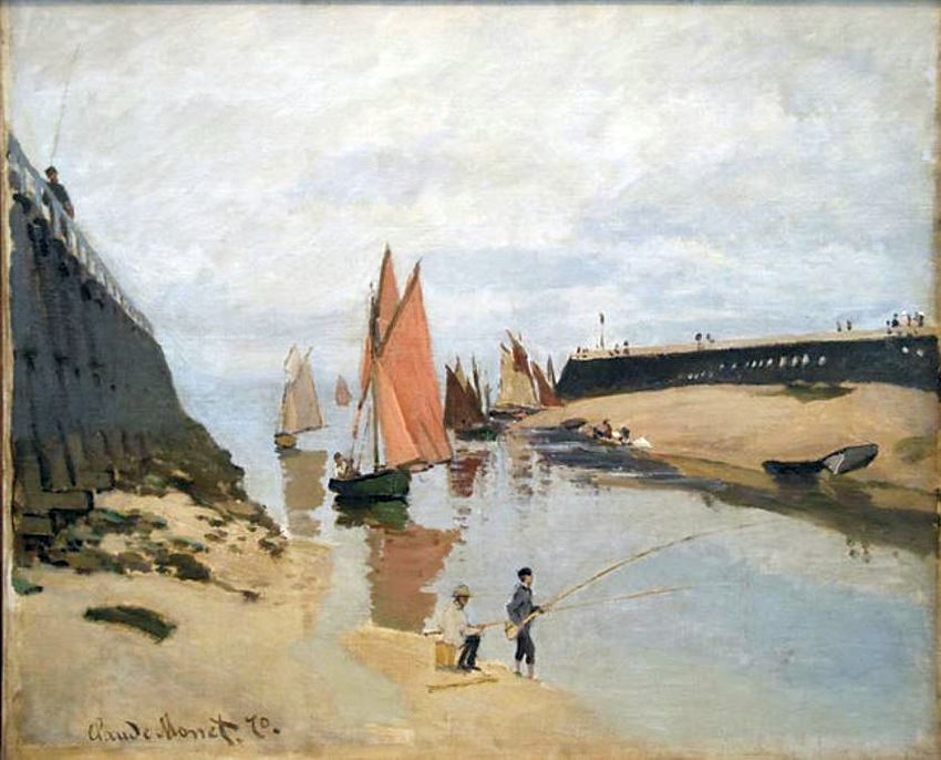 La jet&eacute;e &agrave; Trouville par Claude Monet