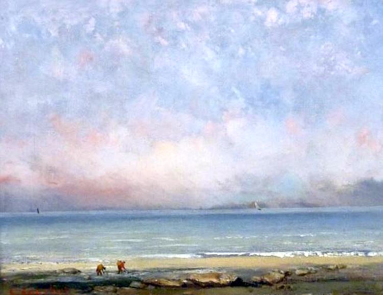 La plage &agrave; Trouville par Gustave Courbet