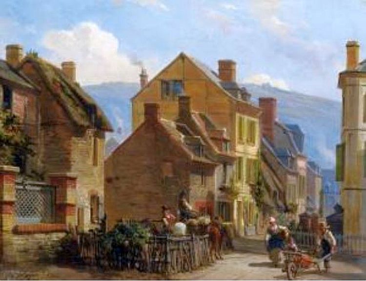 Rue des Rosiers &agrave; Trouville  par Charles Louis Mozin