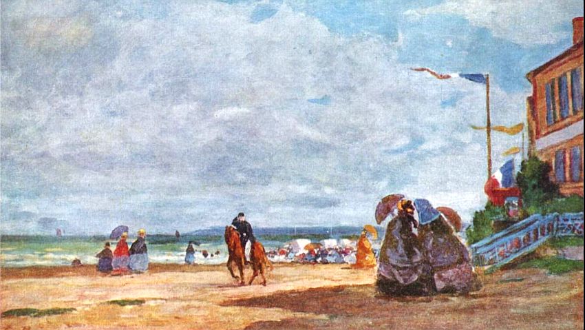 La gr&egrave;ve  &agrave; Trouville par Eug&egrave;ne Boudin