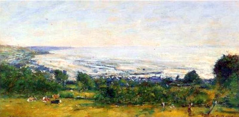 Les hauteurs de Trouville par Eug&egrave;ne Boudin