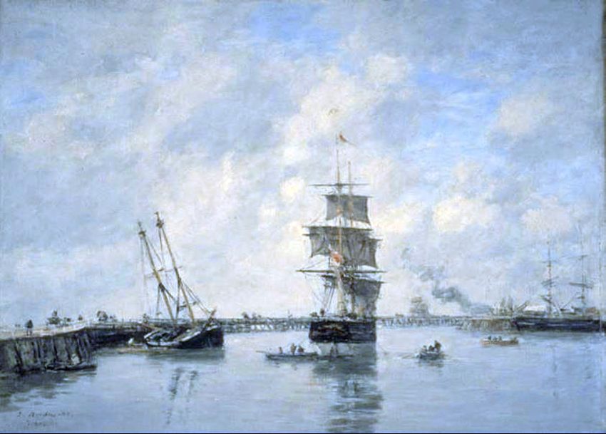 Les jet&eacute;es de Trouville  par Eug&egrave;ne Boudin