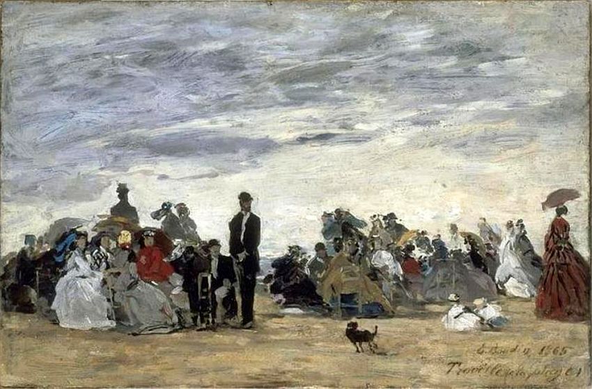 Plage de Trouville  par Eug&egrave;ne Boudin