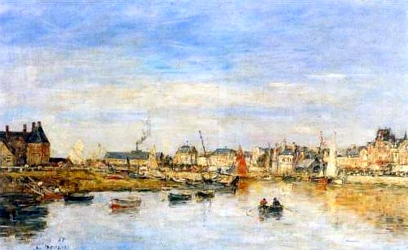 Le port de Trouville par Eug&egrave;ne Boudin
