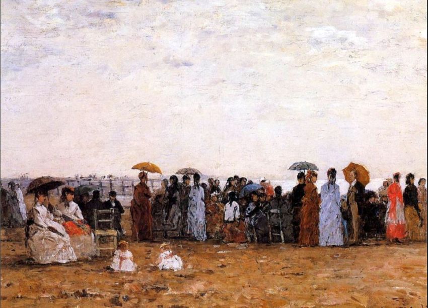 Sc&egrave;ne de plage &agrave; Trouville  par Eug&egrave;ne Boudin