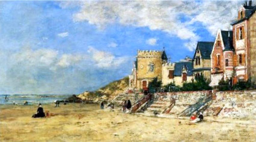 La tour Malakoff et la c&ocirc;te de Trouville par Eug&egrave;ne Boudin