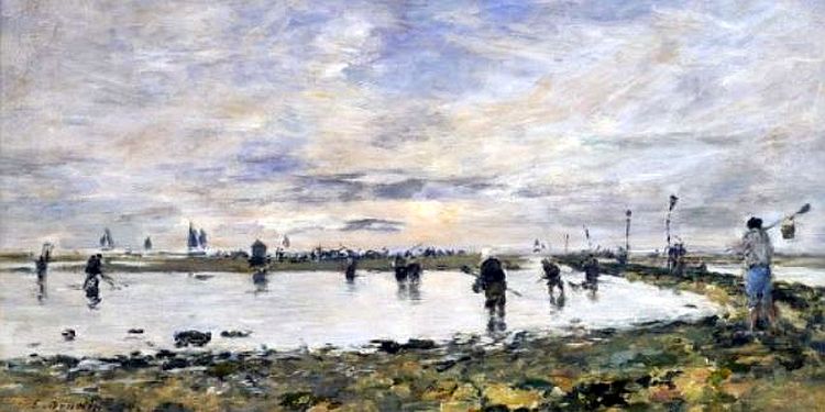 Trouville, p&ecirc;cheurs de crevettes par Eug&egrave;ne Boudin