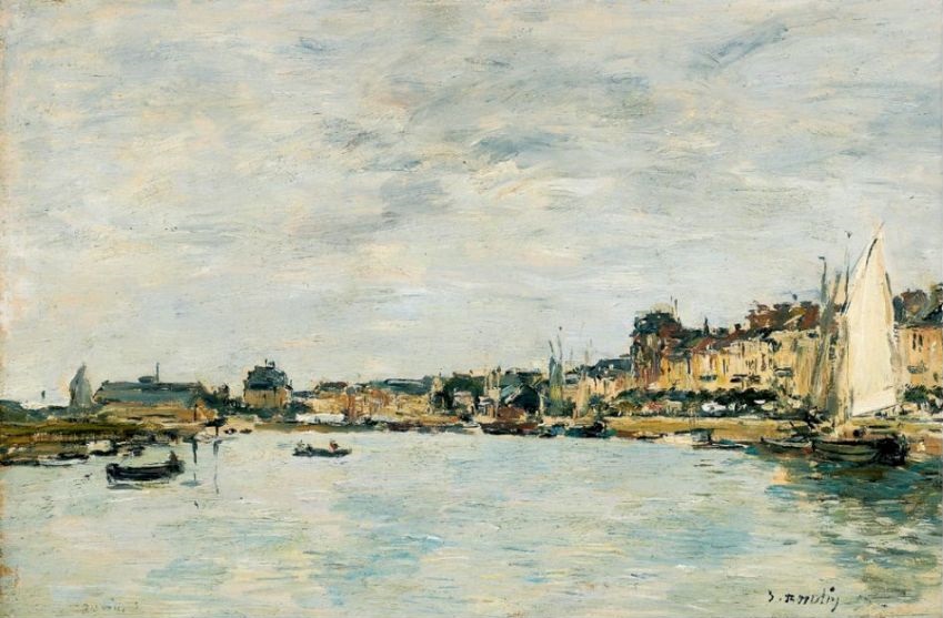 Le port &agrave; Trouville par Eug&egrave;ne Boudin