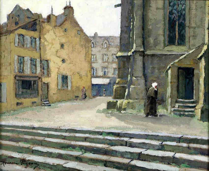 Vieille porte de l'église St-Malo à Valognes par Maurice Pigeon