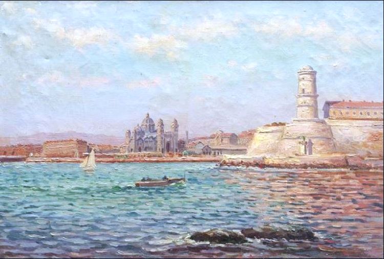 Le fort St-Jean &agrave; Marseille par Henri Edmond Cross