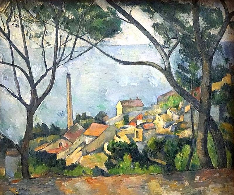 Usine et la m er &agrave; l'Estaque  par Paul C&eacute;zanne