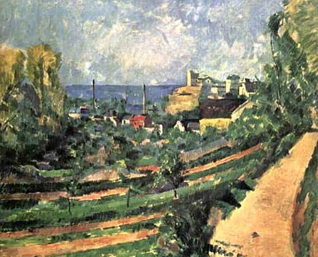 L'Estaque, le village et la mer par   Paul C&eacute;zanne