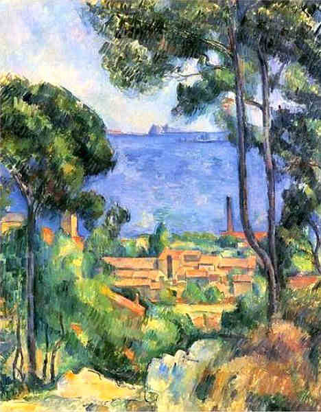 Vue de l'Estaque et du ch&acirc;teau d'If par   Paul C&eacute;zanne