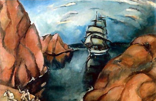 Navire dans les calanques par Othon Friesz