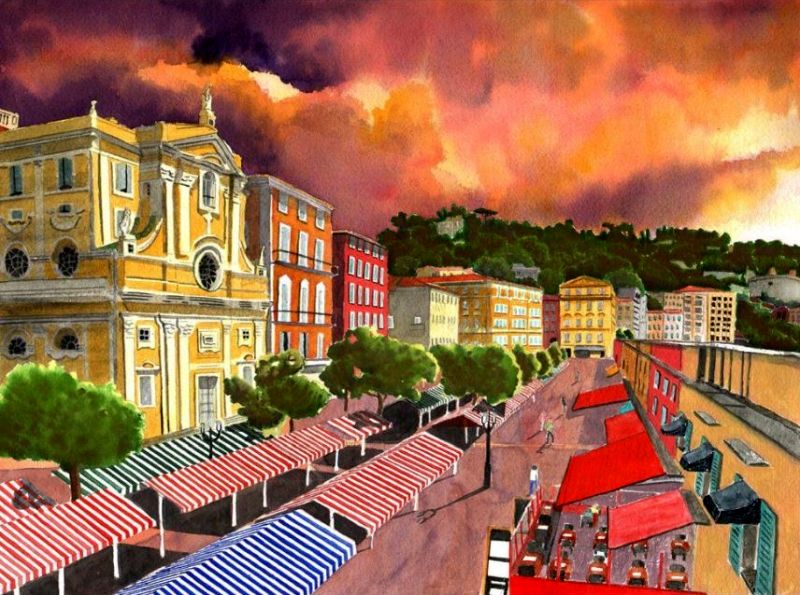 March&eacute; aux  fleurs cours Saleya, Nice par  Martin Lindenau