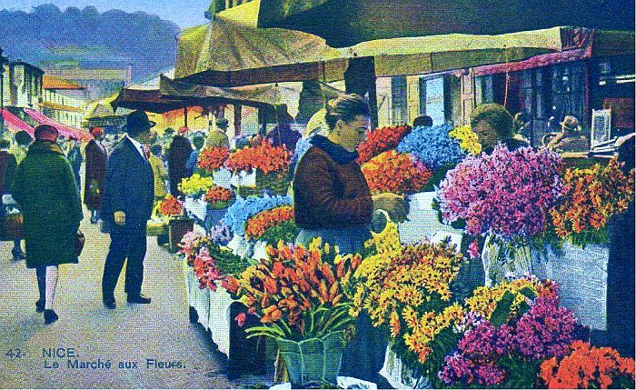 March&eacute; aux  fleurs cours Saleya Nice, vers 1920