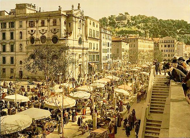 Cours Saleya et Ponchettes  &agrave; Nice vers 1900