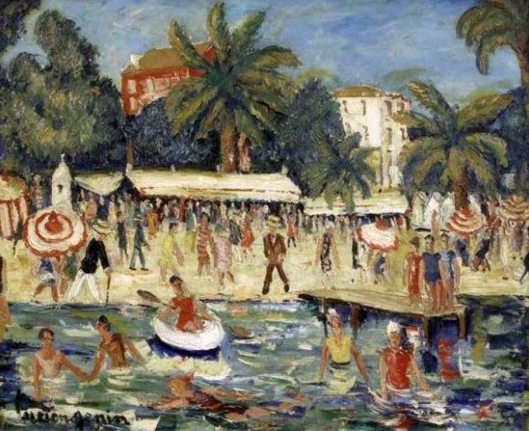 La plage &agrave; Nice par  Lucien G&eacute;nin