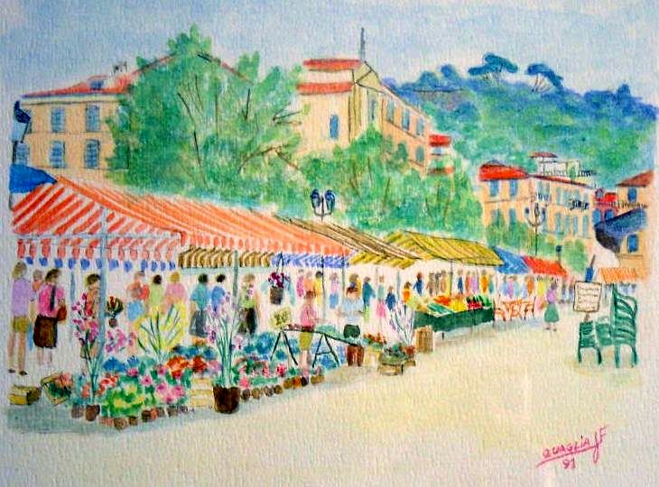 Cours SAleya et march&eacute; aux  fleurs par Jean-Fran&ccedil;ois Quaglia