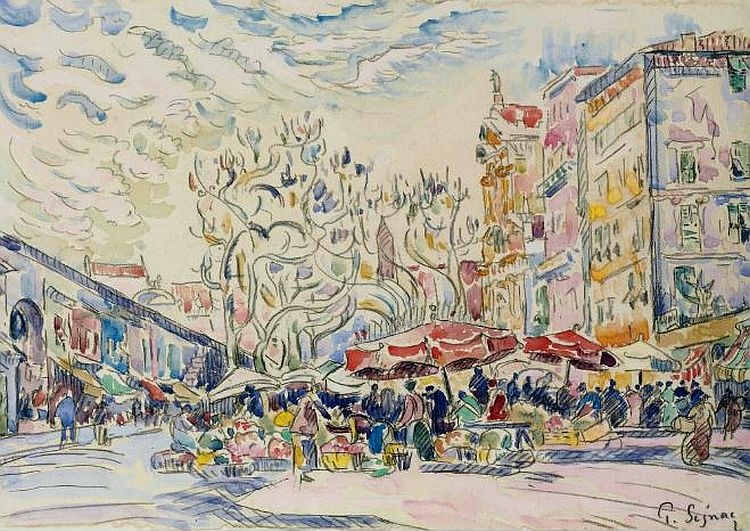 march&eacute;  aux  fleurs cours Saleya Nice par Georges Paul Darasse