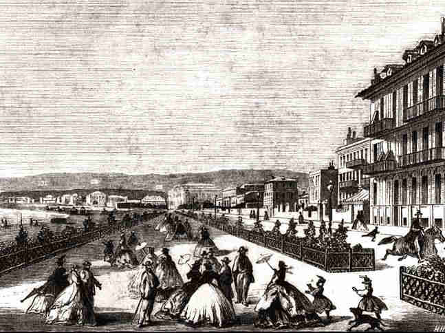 La Promenade des Anglais  au XIXe si&egrave;cle
